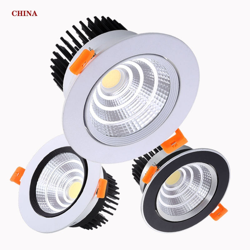 Dimbare Ronde Verzonken Led Downlights 5W 7W 9W 12W 15W 18W Cob Led Plafond lamp Spot Verlichting AC110-220V Led Binnenverlichti