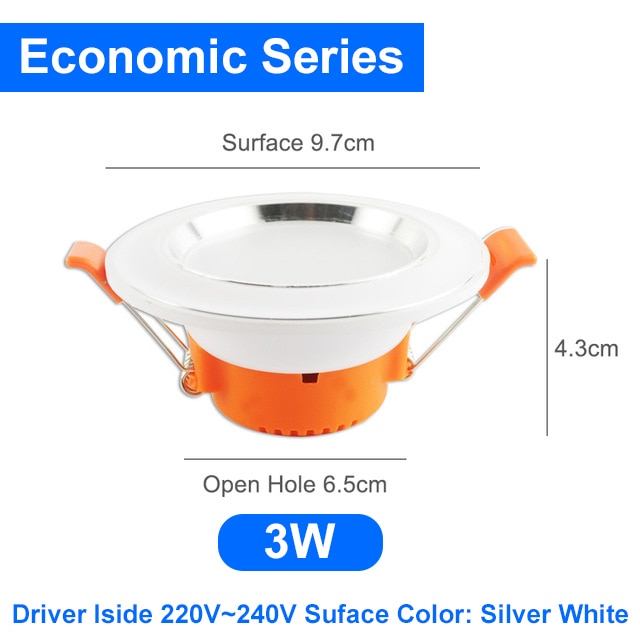 LED Downlight 220V 1pc/4pcs 3W-18W Silver White Ultra Thin Recessed LED Spot Lighting For Kitchen Ceiling Indoor 15W