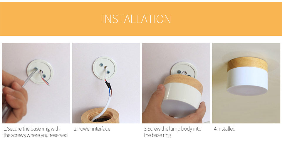 JOYINLED Led 5W Spot Light Modern Wood Living Light LED Downlight Wood Ceiling Spot Light For Ceiling Lamps Lighting Fixtures