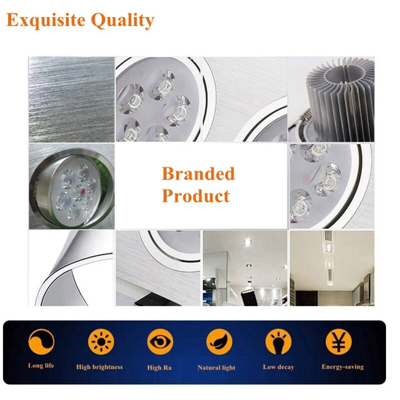 Square LED Down Light 3w 5w 7w 9w 12w 15w 18w LED Recessed Ceiling Light Lamp Downlight led Grille Spot Light