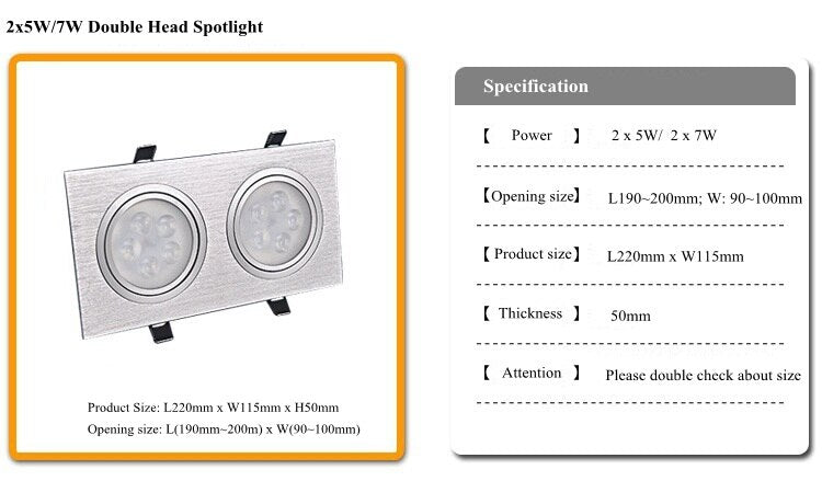 Square LED Down Light 3w 5w 7w 9w 12w 15w 18w LED Recessed Ceiling Light Lamp Downlight led Grille Spot Light