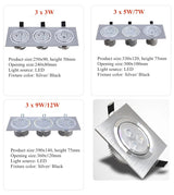 Square LED Down Light 3w 5w 7w 9w 12w 15w 18w LED Recessed Ceiling Light Lamp Downlight led Grille Spot Light