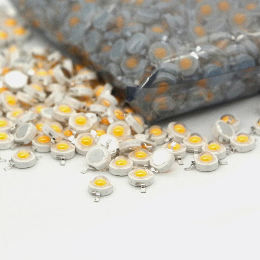 Real Full Watt 1W 3W 10/100/1000PCSHigh Power LED lamp Beads SMD 110-120LM LED Chip For DIY SpotLight Downlight Lamp Bulb
