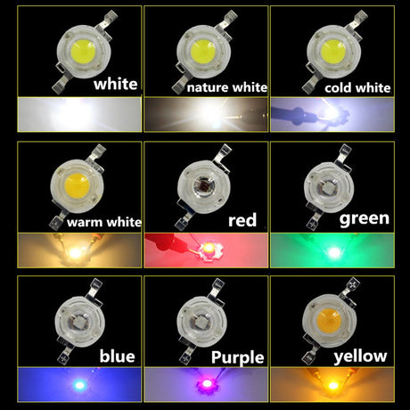 Real Full Watt 1W 3W 10/100/1000PCSHigh Power LED lamp Beads SMD 110-120LM LED Chip For DIY Spot Light Downlight Lamp Bulb