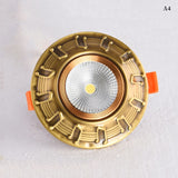 European Luxury 5W Copper COB led Downlight Smallpox Embedded Vintage Pure Copper LED Spotlight for Livingroom Hotel Corridor