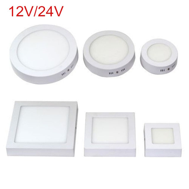 Round Led Panel Light Surface Mounted Led ceiling Downlight AC/DC 12V/24V + LED Driver 9W/15W/25W