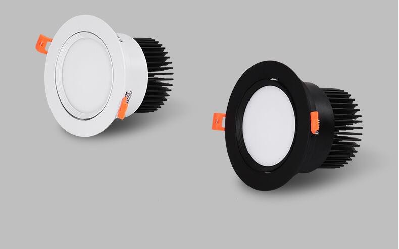 Dimmable recessed LED Downlights Angle Adjustable COB Ceiling Lamp Spot Lights 7w 9w 12w 15w18w Rotating LED downlight AC85-265V