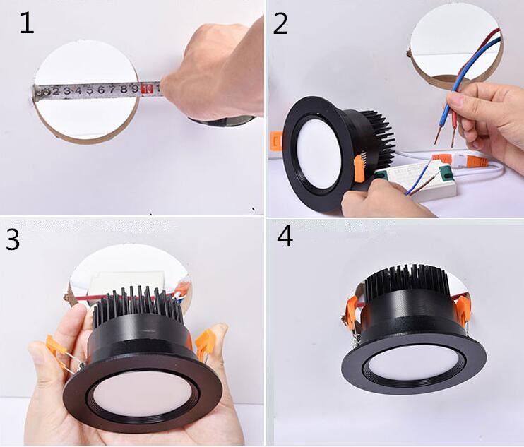 Dimmable recessed LED Downlights Angle Adjustable COB Ceiling Lamp Spot Lights 7w 9w 12w 15w18w Rotating LED downlight AC85-265V