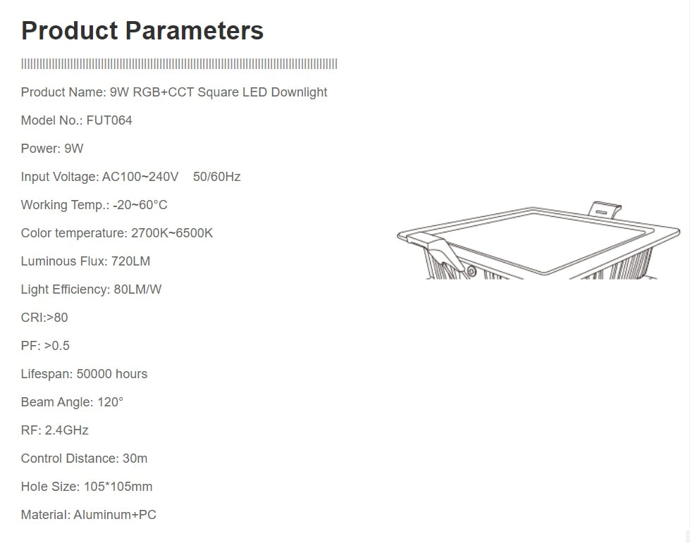 MiBoxer 6W 9W 12W 15W 18W 25W RGB+CCT LED Downlight Ceiling Spotlight FUT060 061 062 063 064 065 066 068 Indoor Panel lighting