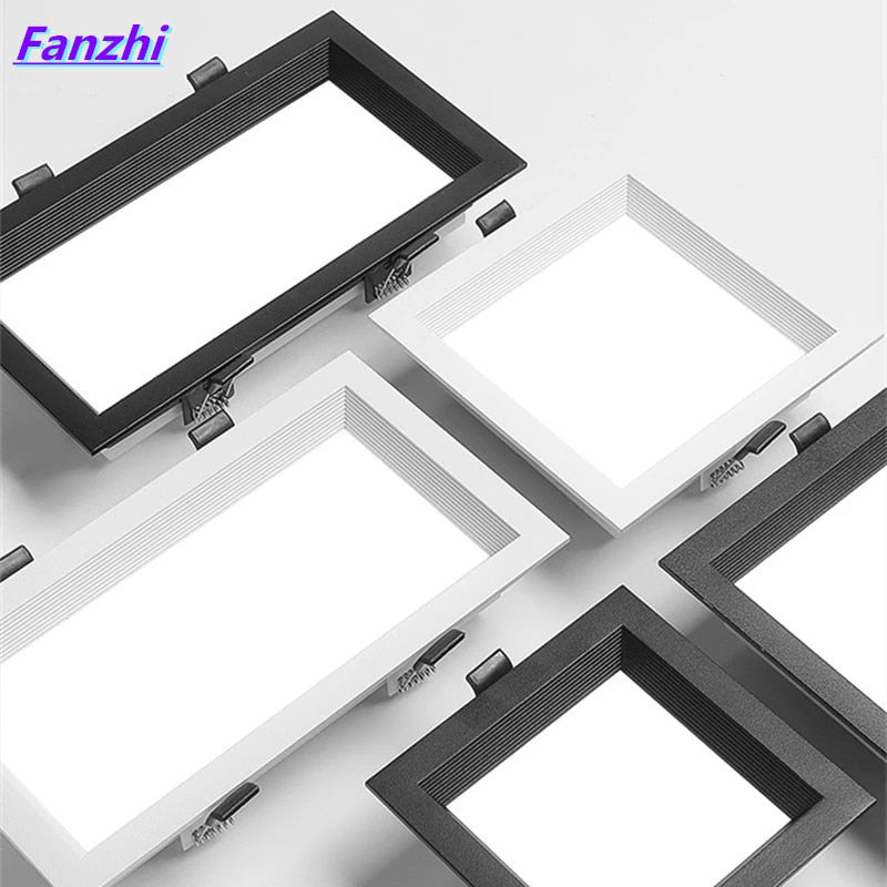 Square Downlight Embedded LED Ultra-thin Hole Light Ceiling Grille Bold Light 12W 15W 18W 24W