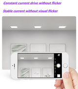 Square Downlight Embedded LED Ultra-thin Hole Light Ceiling Grille Bold Light 12W 15W 18W 24W