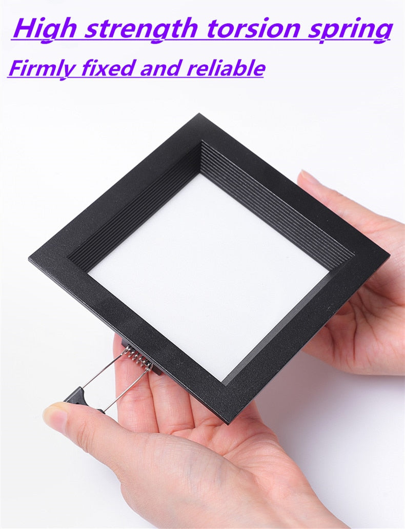 Square Downlight Embedded LED Ultra-thin Hole Light Ceiling Grille Bold Light 12W 15W 18W 24W
