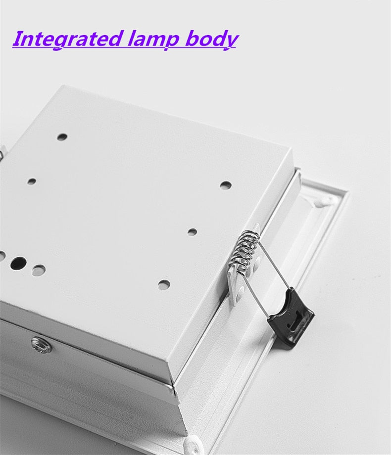 Square Downlight Embedded LED Ultra-thin Hole Light Ceiling Grille Bold Light 12W 15W 18W 24W