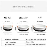 Frameless 3 Light Temperature Anti Glare Recessed Downlight 7W 10W 12W 15W 24W Round LED Ceiling Spot Light Pic Background