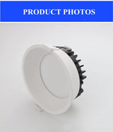 Frameless 3 Light Temperature Anti Glare Recessed Downlight 7W 10W 12W 15W 24W Round LED Ceiling Spot Light Pic Background