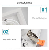 Black white Super Bright Recessed square LED Dimmable Downlight COB 10w 20W  LED Spot light LED decoration Ceiling Lamp