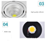 Black white Super Bright Recessed square LED Dimmable Downlight COB 10w 20W  LED Spot light LED decoration Ceiling Lamp