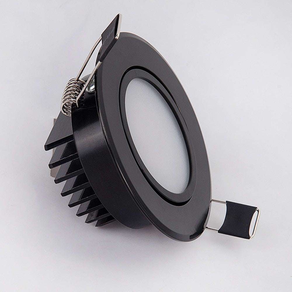 Dimmable Anti fog Black Led downlight bulbs COB Ceiling Spot Light 3w 5w 7w 12w 85-265V ceiling recessed Lights Indoor Lighting