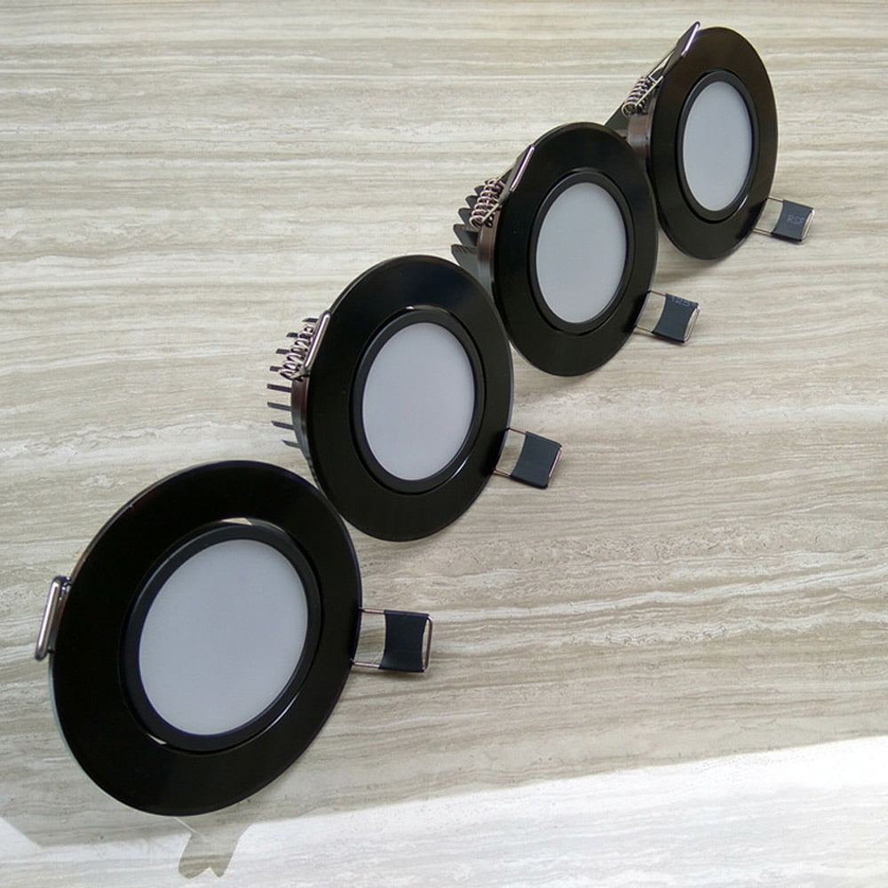 Dimmable Anti fog Black Led downlight bulbs COB Ceiling Spot Light 3w 5w 7w 12w 85-265V ceiling recessed Lights Indoor Lighting