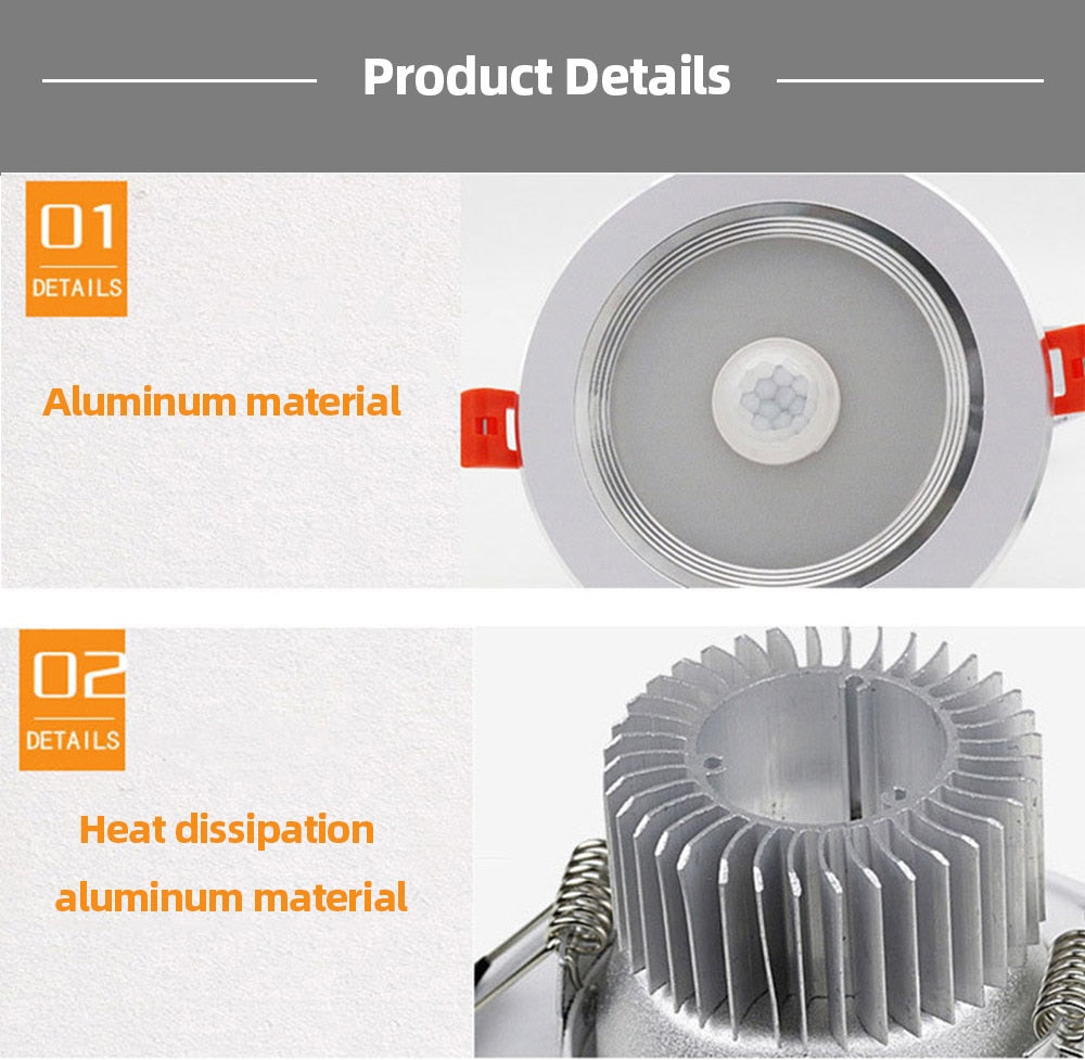 LED indoor ceiling lamp body sensor infrared sensor downlight sound control induction corridor balcony