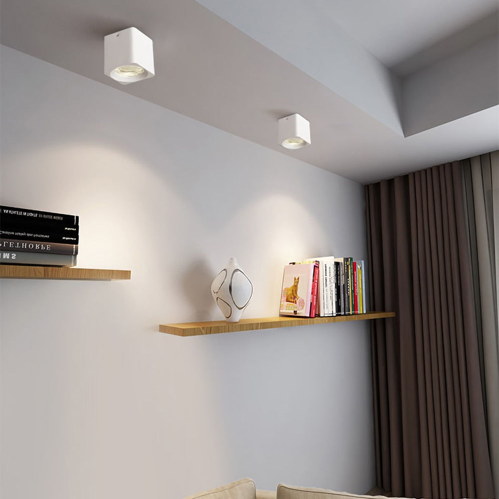 Square Surface Mounted Outfitted Dimmable COB LED Backwall Window Display Downlight Ceiling Spotlight 7W 12W 20W 30W AC85~265V