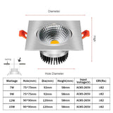 Dimmable LED Downlight Ceiling 7W 9W 12W 15W Led Bulb Bedroom Kitchen Indoor LED Spot Lights Square ceiling recessed Lights