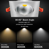 Dimmable LED Downlight Ceiling 7W 9W 12W 15W Led Bulb Bedroom Kitchen Indoor LED Spot Lights Square ceiling recessed Lights