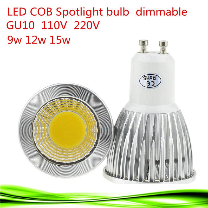 Super Bright GU10 Dimmable Light 110V 220V Warm / Pure / Cool White 9W 12W 15W GU10 COB LED Downlight GU10 LED Spot Light