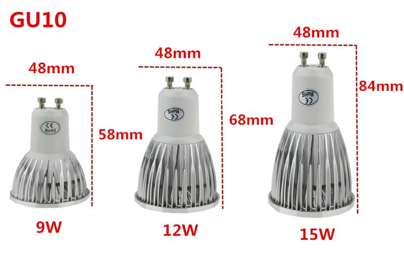 Super Bright GU10 Dimmable Light 110V 220V Warm / Pure / Cool White 9W 12W 15W GU10 COB LED Downlight GU10 LED Spot Light