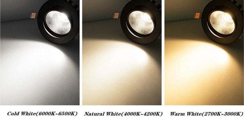 Anti Glare Recessed Dimmable COB LED Downlights 7W 9W 12W LED Ceiling Spot Lights AC85~265V LED Ceiling Lamps Indoor Lighting