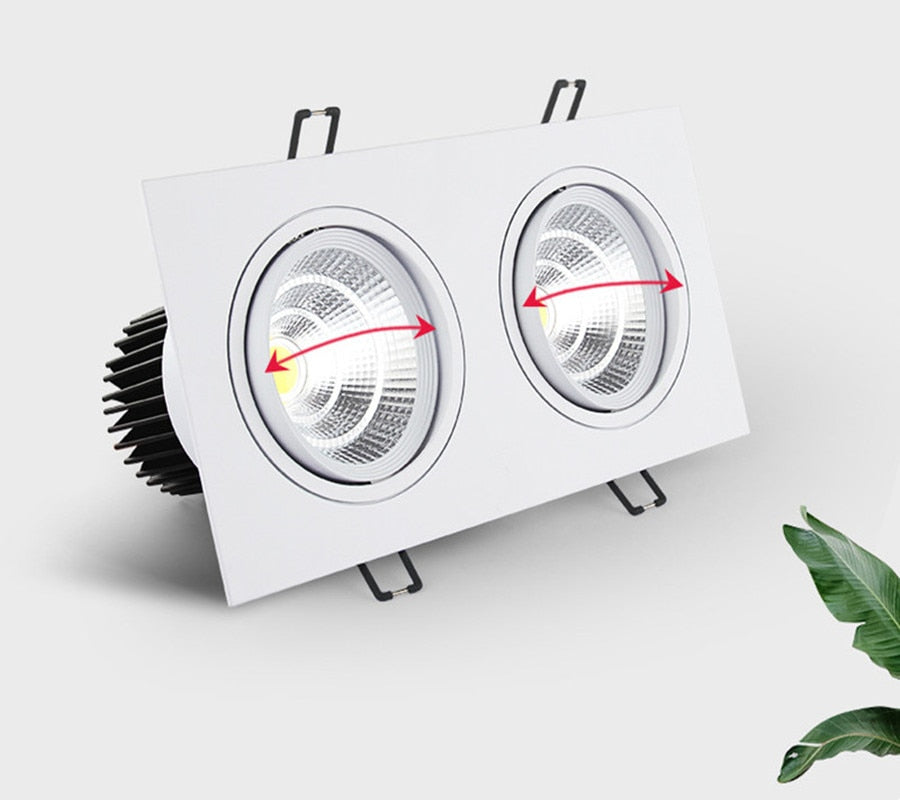 Dimmable Recessed COB Downlights 7W 9W 12W LED Square Ceiling Spot Lights AC85-265V LED Ceiling Lamps Indoor Lighting