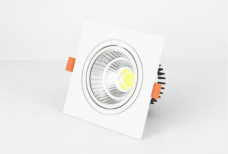 Dimmable Recessed COB Downlights 7W 9W 12W LED Square Ceiling Spot Lights AC85-265V LED Ceiling Lamps Indoor Lighting