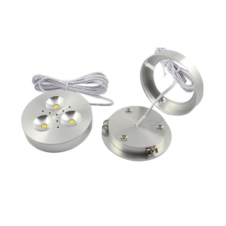LED Under Cabinet Light 12V DC Warm Natural Cool White 12V LED Puck Lights Downlight for Under Kitchen Closet Cabinets Lighting