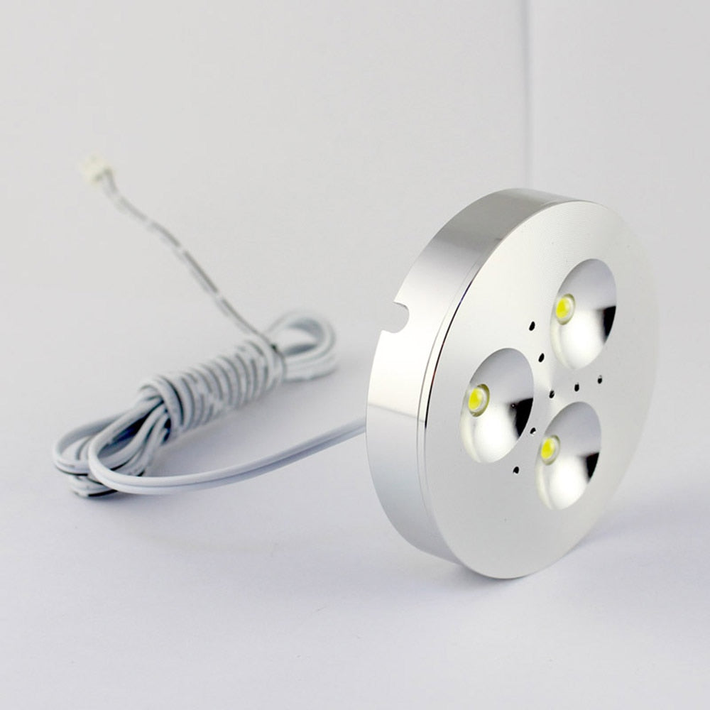 LED Under Cabinet Light 12V DC Warm Natural Cool White 12V LED Puck Lights Downlight for Under Kitchen Closet Cabinets Lighting