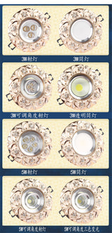 European Style Resin Lace Diamond Led Cob Ceiling Lamp 5W 7W 110V 220V For Hallway Living Room Interior Loft Recessed Spotlight