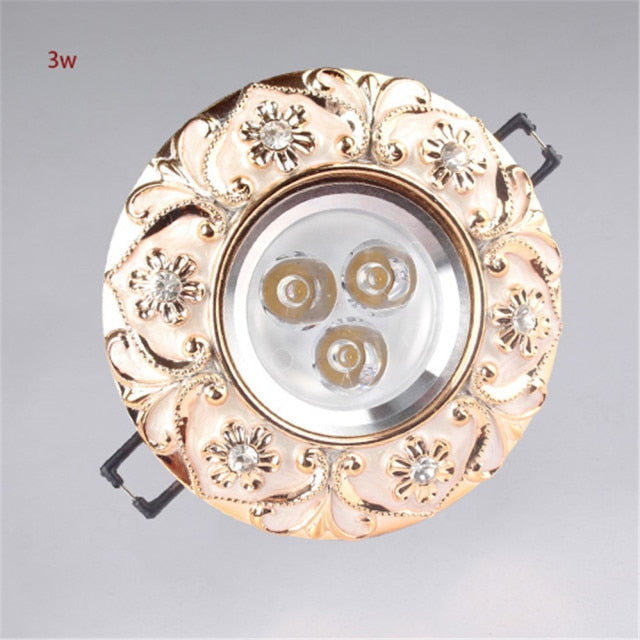 European Style Resin Lace Diamond Led Cob Ceiling Lamp 5W 7W 110V 220V For Hallway Living Room Interior Loft Recessed Spotlight