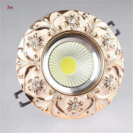 European Style Resin Lace Diamond Led Cob Ceiling Lamp 5W 7W 110V 220V For Hallway Living Room Interior Loft Recessed Spotlight