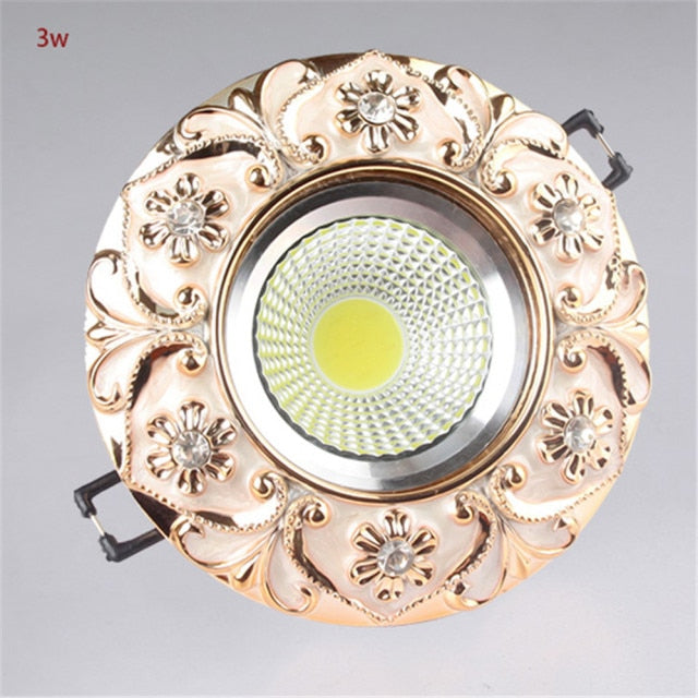 European Style Resin Lace Diamond Led Cob Ceiling Lamp 5W 7W 110V 220V For Hallway Living Room Interior Loft Recessed Spotlight
