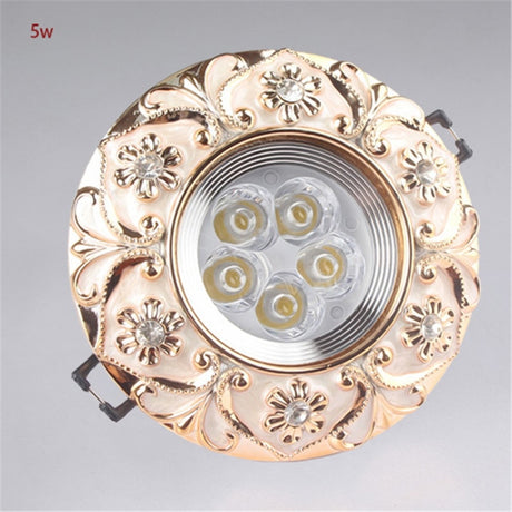 European Style Resin Lace Diamond Led Cob Ceiling Lamp 5W 7W 110V 220V For Hallway Living Room Interior Loft Recessed Spotlight