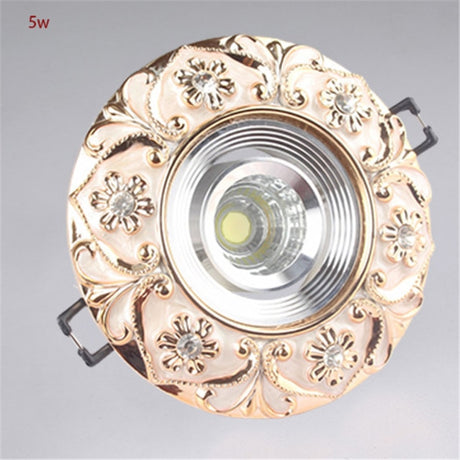 European Style Resin Lace Diamond Led Cob Ceiling Lamp 5W 7W 110V 220V For Hallway Living Room Interior Loft Recessed Spotlight