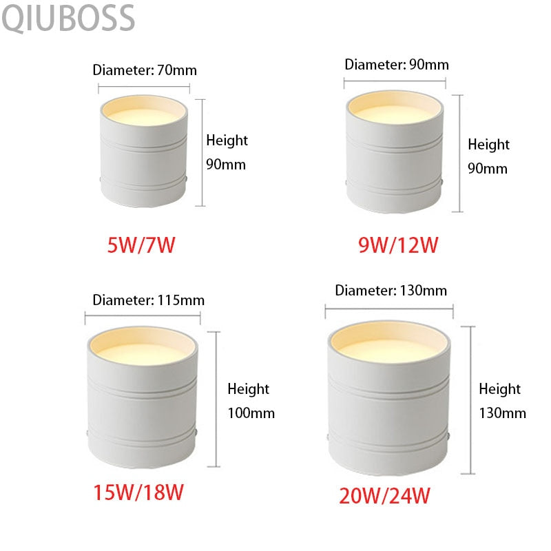 Round Dimmable LED Ceiling Downlight 5/7/9/12/15/18/20/24W Surface Mounted Spotlights Kitchen Bedroom Livingroom Indoor Lighting