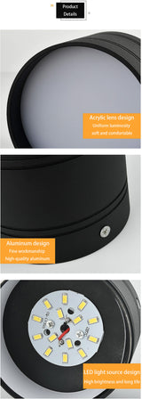 Round Dimmable LED Ceiling Downlight 5/7/9/12/15/18/20/24W Surface Mounted Spotlights Kitchen Bedroom Livingroom Indoor Lighting