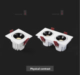 Square Dimmable Recessed COB LED Downlights 7W 10W 2X7W 2X10W LED Ceiling Lamps AC85-265V LED Ceiling Spot Lights Indoor Lighting
