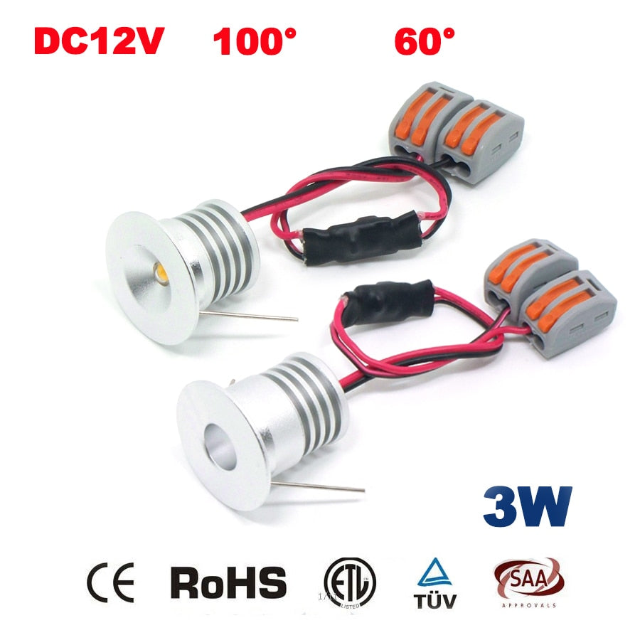 Mini LED Lamps Hotel Dining Spot Light Cabinet Kitchen Lighting Lamp CE RoHS 1W 2W 3W 4W DC 12V 24V Ceiling Downlight