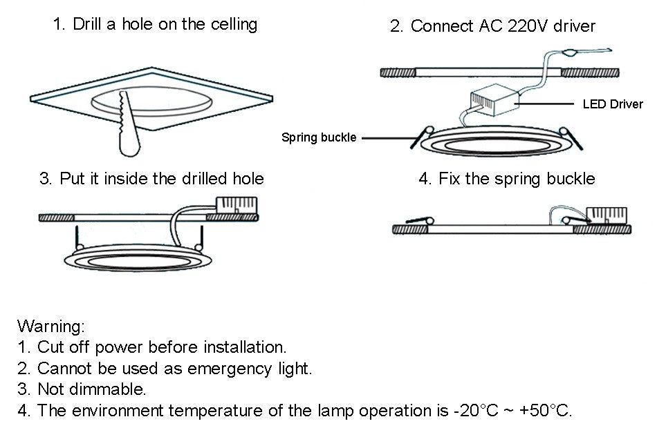 Ultra Thin LED Downlight Lamp 3W 4W 6W 9W 12W 15W 18W 24W LED Ceiling Recessed Grid Downlight Slim Round Panel Light