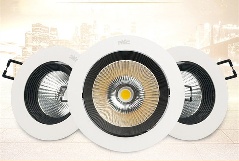 Unique Design White plus Black Dimmable Recessed COB LED Downlights 5W 7W 9W 12W 15W 18W Ceiling lamp Spot lights AC90-260V