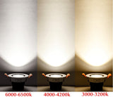 Unique Design White plus Black Dimmable Recessed COB LED Downlights 5W 7W 9W 12W 15W 18W Ceiling lamp Spot lights AC90-260V