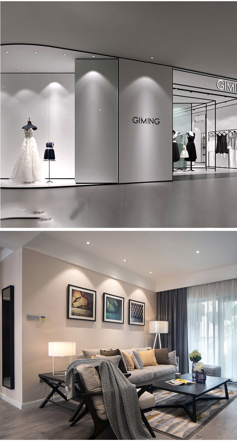 Unique Design White plus Black Dimmable Recessed COB LED Downlights 5W 7W 9W 12W 15W 18W Ceiling lamp Spot lights AC90-260V