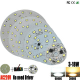 Driverless 3W 5W 7W 9W 18W 10PCS 220V LED downlight retrofit board highlight 2835 patch light source replacement light source board