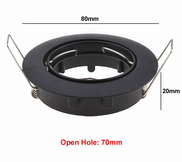 Adjustable Ceiling Lamp Holder Bases Halogen Light Bracket Cup Aluminum LED Downlight GU10 MR16 Spot Light Bulb Lamp Holders